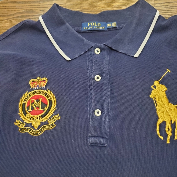 Ralph Lauren Navy Polo Shirt with Embroidered Logo - Picture 3 of 5